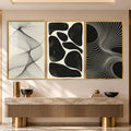 Abstract Flow with gold frame