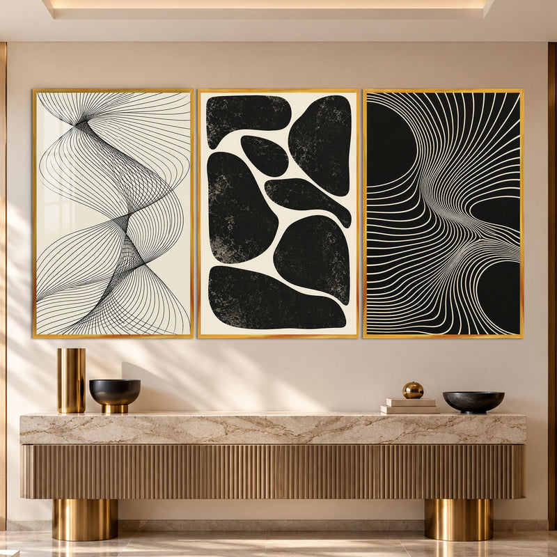 Abstract Flow with gold frame