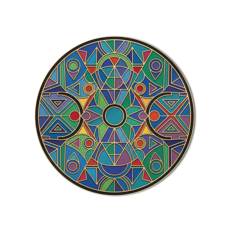 Enamel Geometric Kaleidoscope product shot on white background