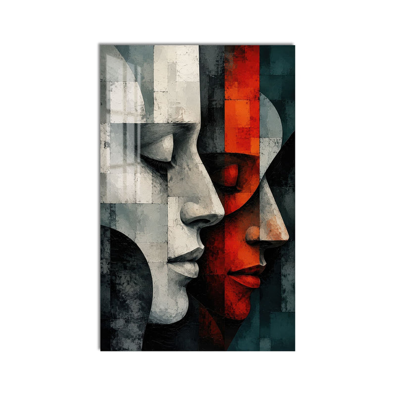 Artronauts Glass Print Faces in Contrast Glass Wall Art