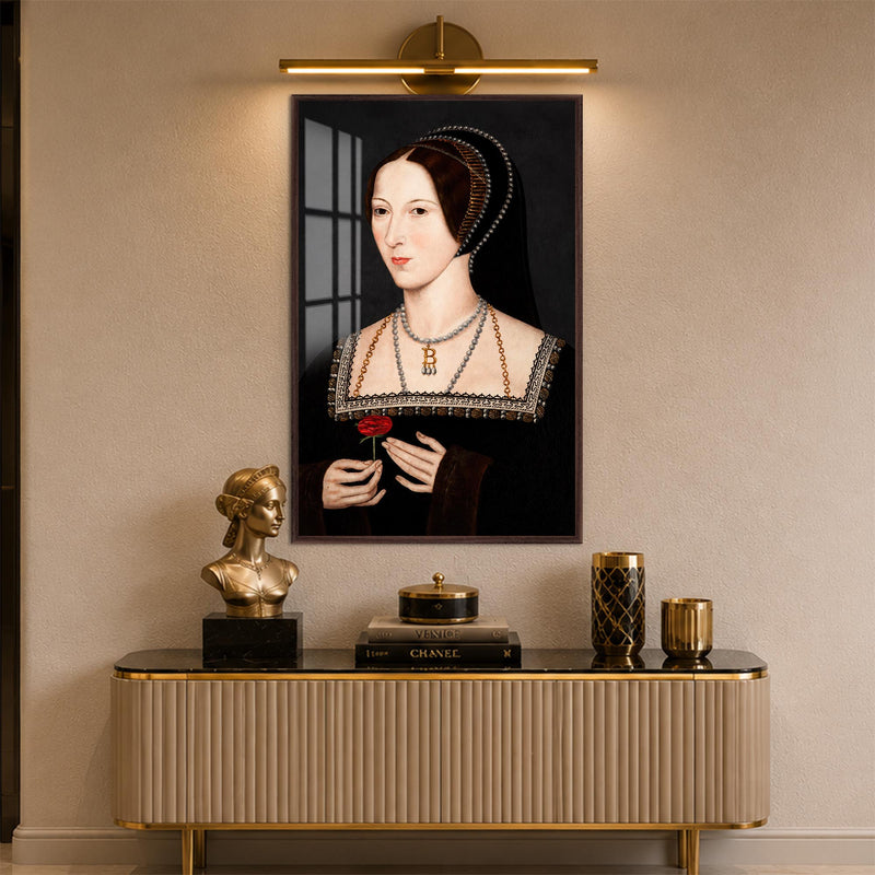 Tudor Rose Portrait with walnut frame