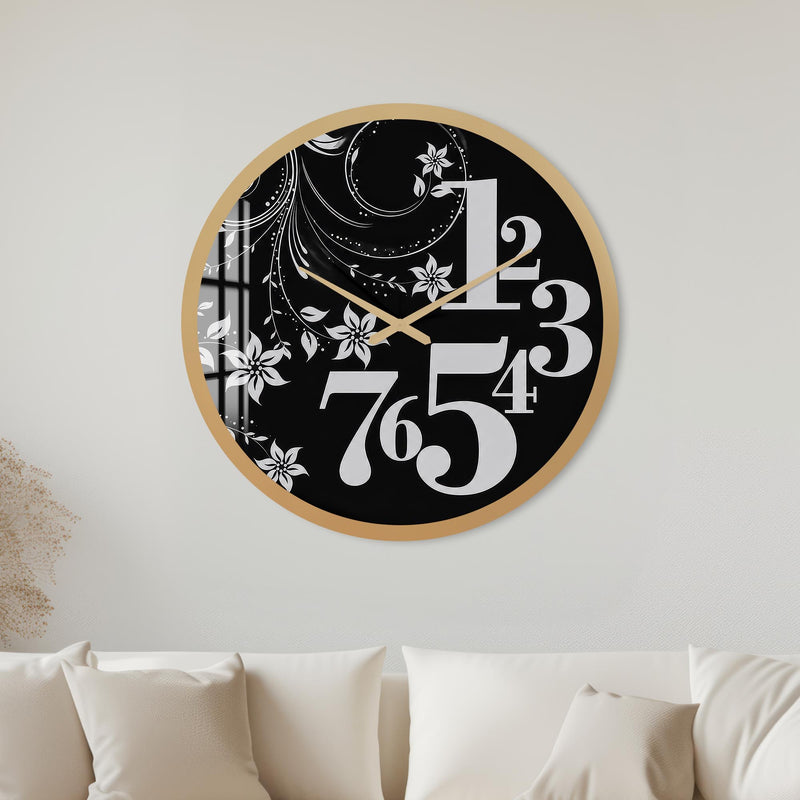 Silver Floral Numerals with gold frame