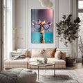 Artronauts Glass Print Giraffe on Holiday