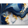 Artronauts Glass Print Golden & Blue Abstract