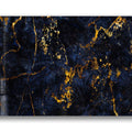 Artronauts Glass Print Golden & Navy Abstract