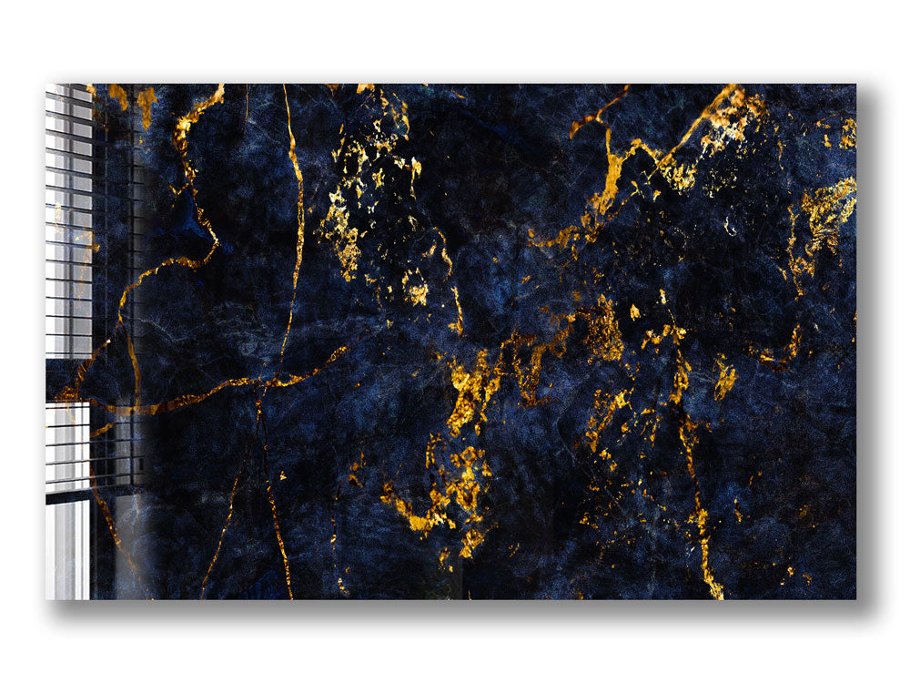 Golden & Navy Abstract