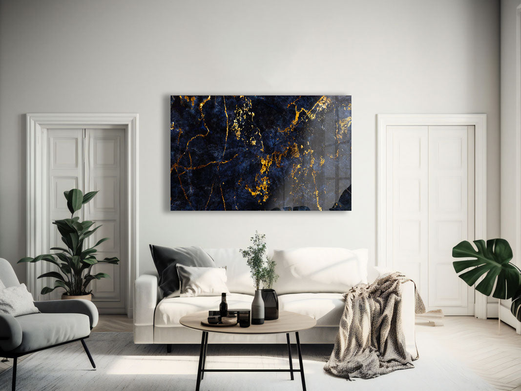 Golden & Navy Abstract