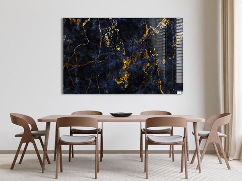 Golden & Navy Abstract