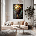 Artronauts Glass Print Lion Stained Glass Effect