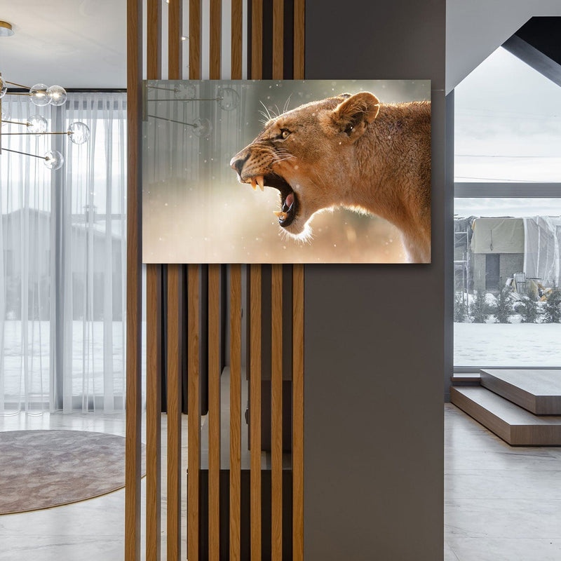 Artronauts Glass Print Lioness - Glass Wall Art