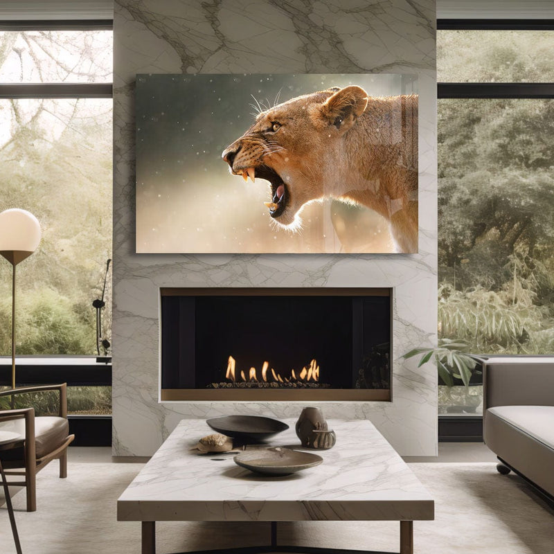 Artronauts Glass Print Lioness - Glass Wall Art