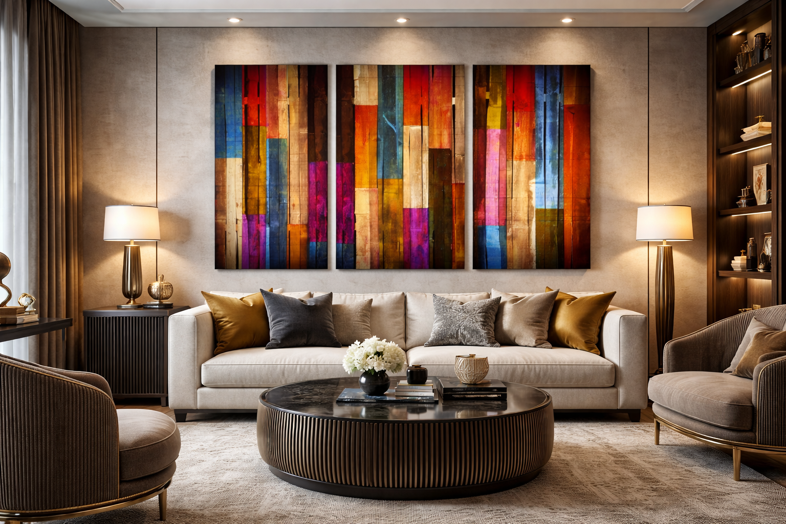 Artronauts Art Glass Print Colorful Wood - Trinity