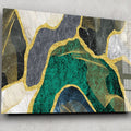 Artronauts Glass Print Green & Yellow Marble Design
