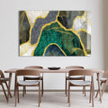 Artronauts Glass Print Green & Yellow Marble Design