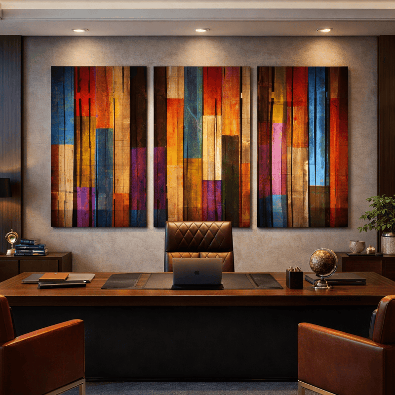 Artronauts Art Glass Print Colorful Wood - Trinity