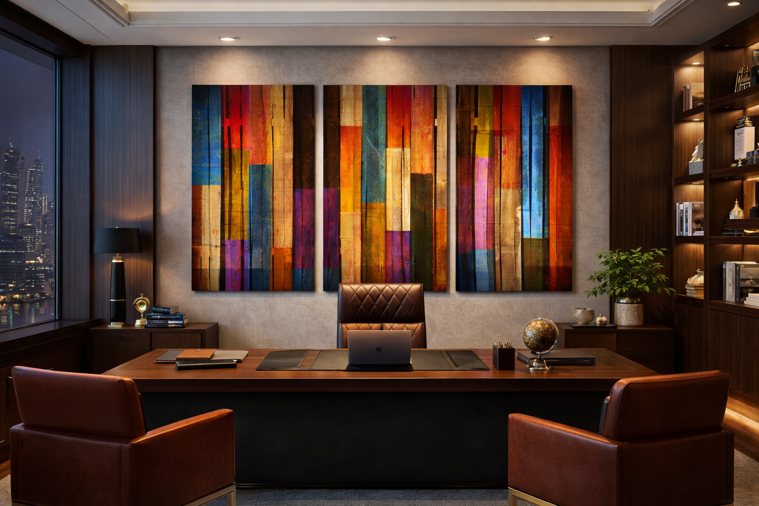 Artronauts Art Glass Print Colorful Wood - Trinity