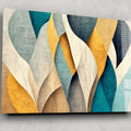 Artronauts Glass Print Blue & Yellow Abstract Patterns - Glass Wall Art