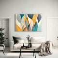 Artronauts Glass Print Blue & Yellow Abstract Patterns - Glass Wall Art