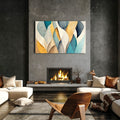 Artronauts Glass Print Blue & Yellow Abstract Patterns - Glass Wall Art