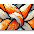 Artronauts Glass Print Orange & White Abstract