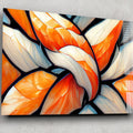 Artronauts Glass Print Orange & White Abstract