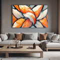 Artronauts Glass Print Orange & White Abstract