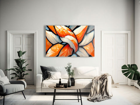 Orange & White Abstract
