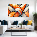 Artronauts Glass Print Orange & White Abstract