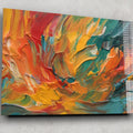 Artronauts Glass Print Orange Abstract