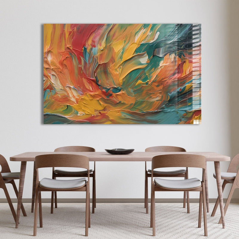 Artronauts Glass Print Orange Abstract