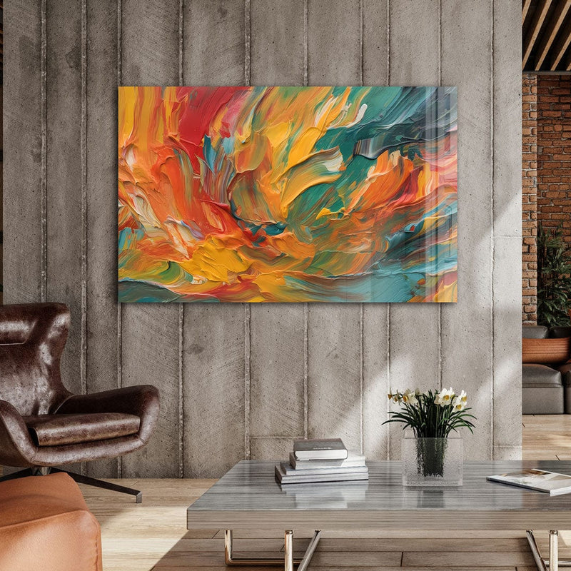 Artronauts Glass Print Orange Abstract