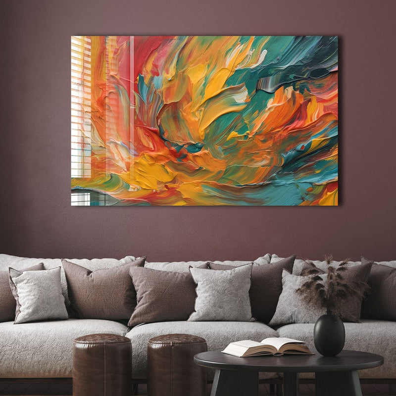 Artronauts Glass Print Orange Abstract