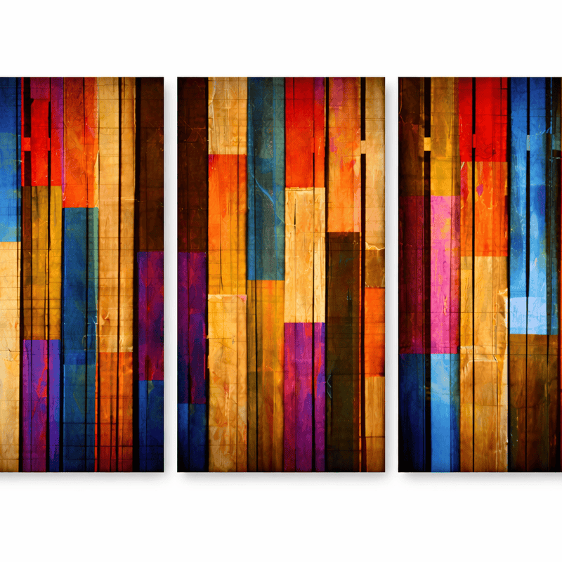 Artronauts Art Glass Print Colorful Wood - Trinity