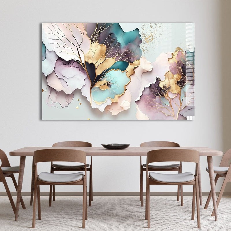 Artronauts Glass Print Pink Leaves Abstract