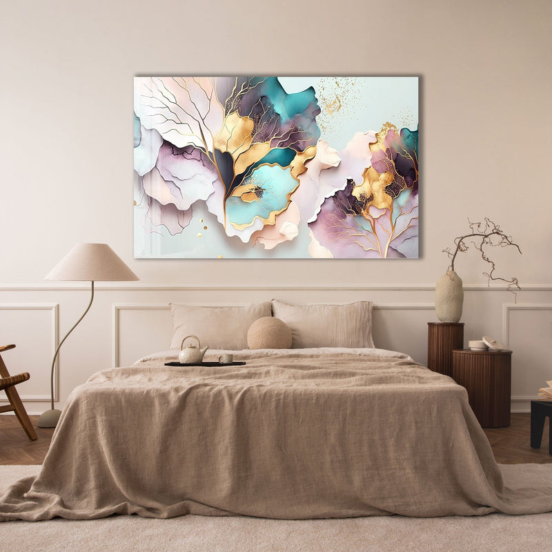 Artronauts Glass Print Pink Leaves Abstract