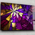 Artronauts Glass Print Purple & Yellow Abstract