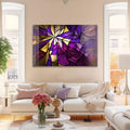 Artronauts Glass Print Purple & Yellow Abstract