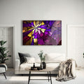 Artronauts Glass Print Purple & Yellow Abstract