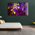 Artronauts Glass Print Purple & Yellow Abstract