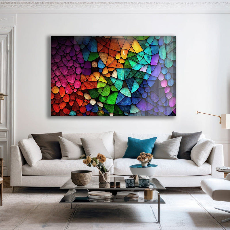 Artronauts Glass Print Rainbow Coloured Stones