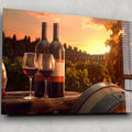 Artronauts Glass Print Red Wine & Sunset