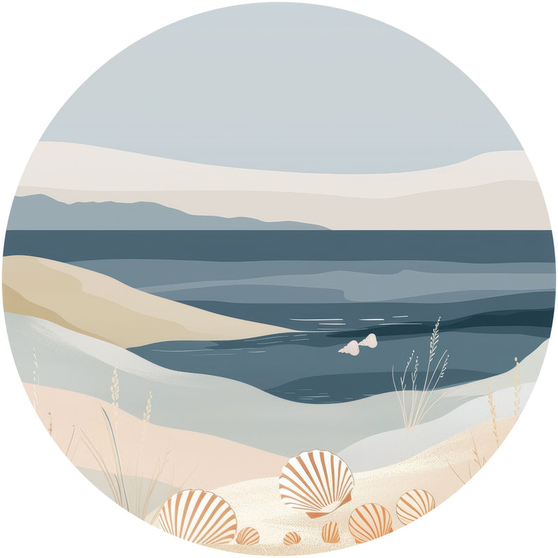 Layers of Beach  - Rounded Glass Wall Art
