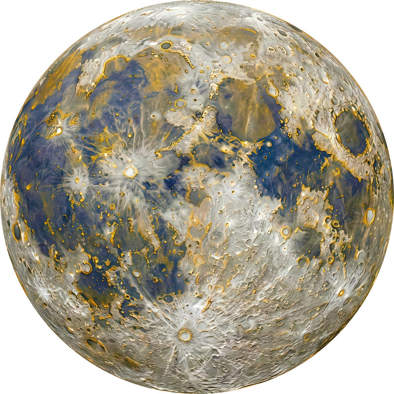Gilded Moon Round Glass Wall Art