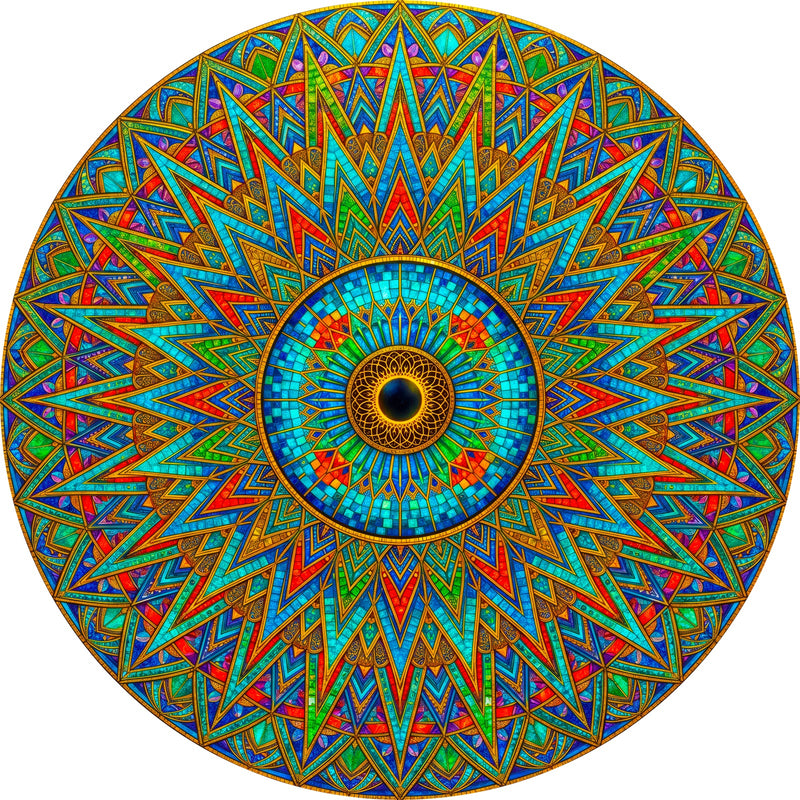 Radiant Guardian Eye Round Glass Wall Art