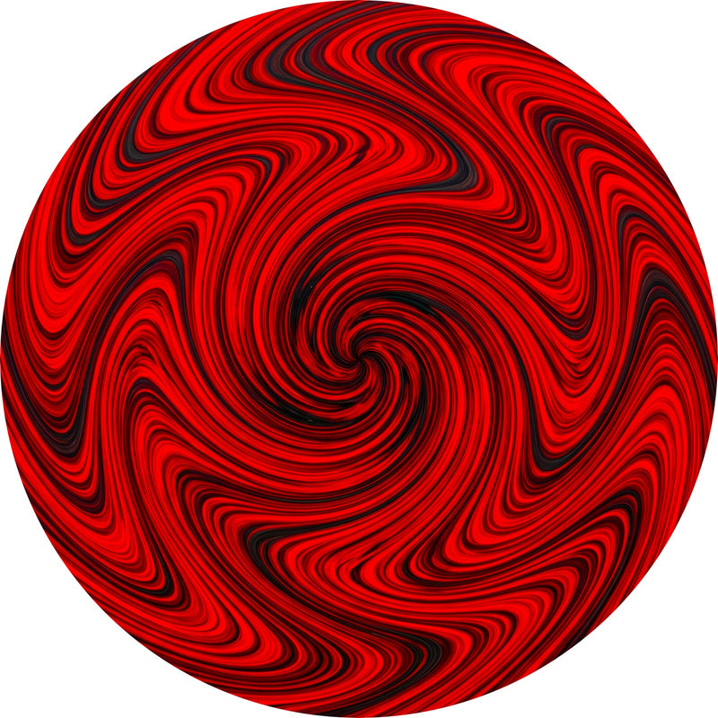 Crimson Vortex Round Glass Wall Art
