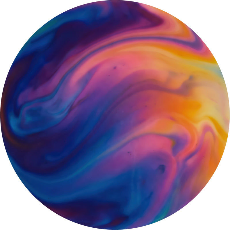 Cosmic Marble Swirl Round Glass Wall Art