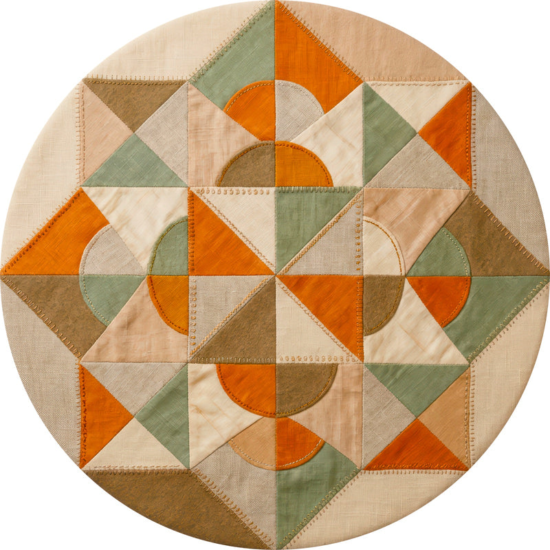 Desert Geometry Round Glass Wall Art