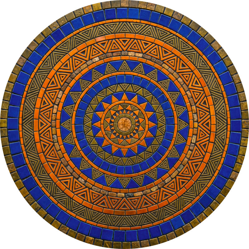 Sahara Mandala Round Glass Wall Art