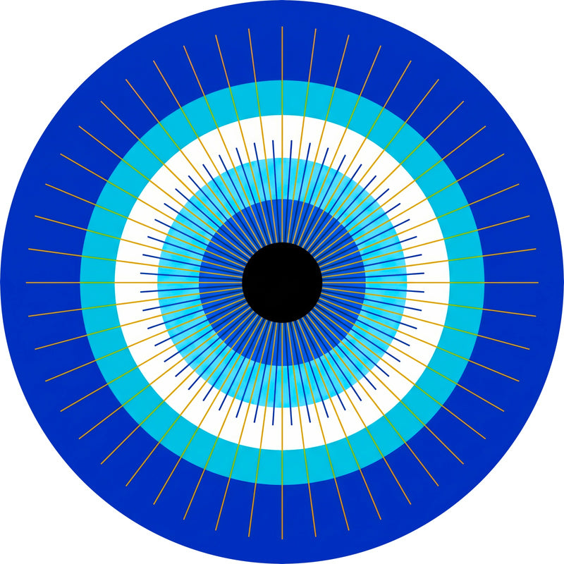 Radiant Blue Eye Round Glass Wall Art