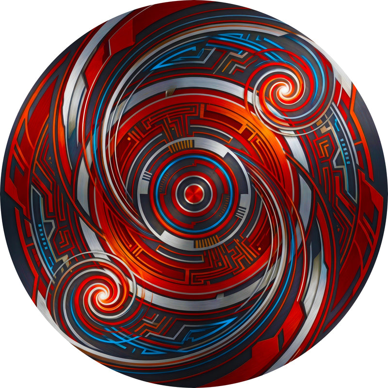 Quantum Spiral Round Glass Wall Art
